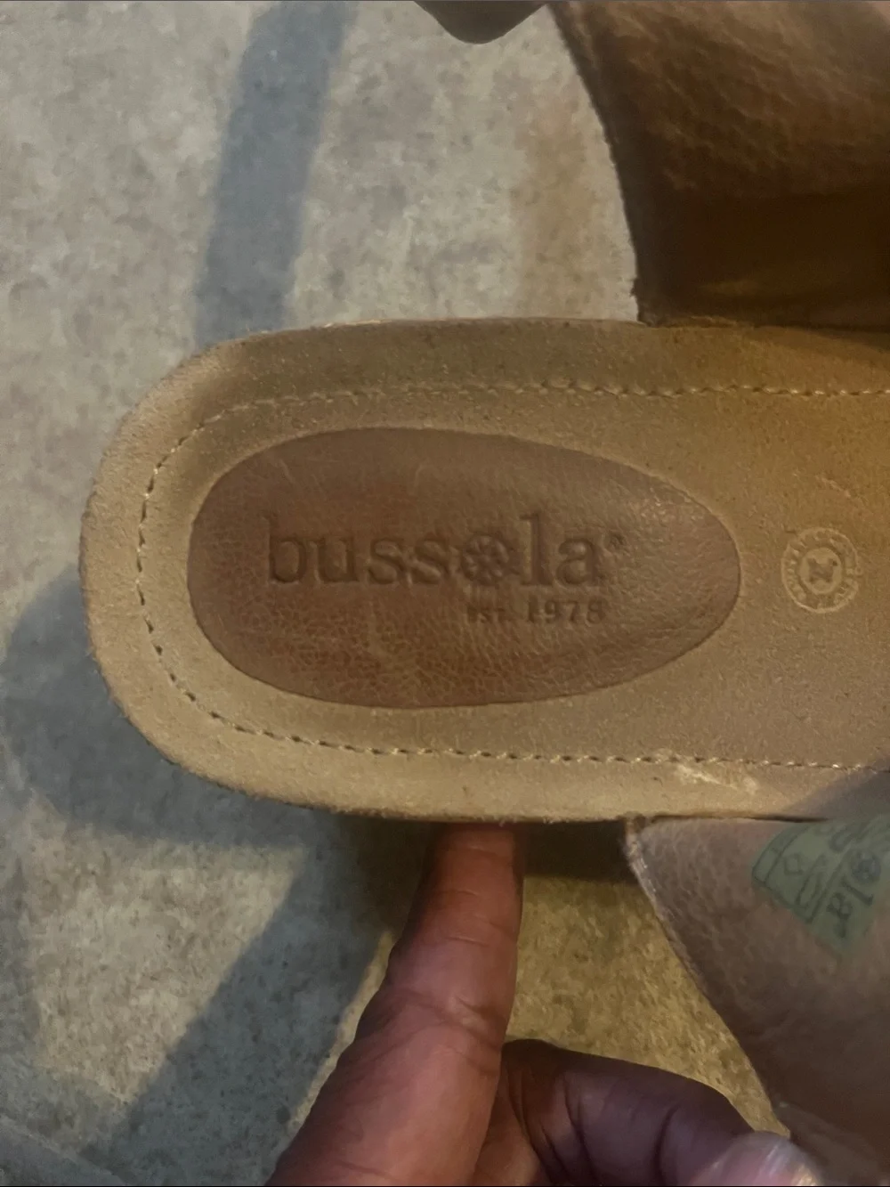 bussola Brown Leather Cross-Strap Slingback Wedge Sandals Studded
